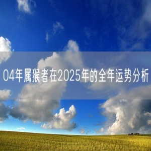 04年属猴者在2025年的全年运势分析