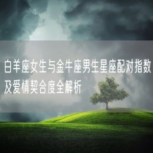 白羊座女生与金牛座男生星座配对指数及爱情契合度全解析