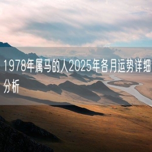 1978年属马的人2025年各月运势详细分析