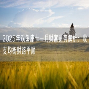 2025年双鱼座十一月财富运势解析：收支均衡财路平顺