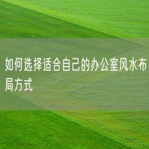 如何选择适合自己的办公室风水布局方式