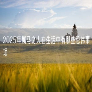 2025年属马之人在生活中有哪些忌讳事项