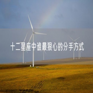 十二星座中谁最狠心的分手方式