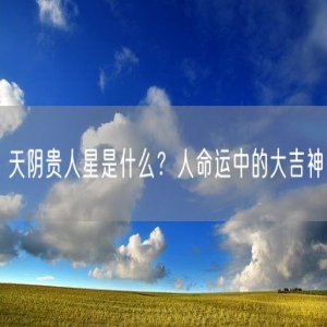 天阴贵人星是什么？人命运中的大吉神