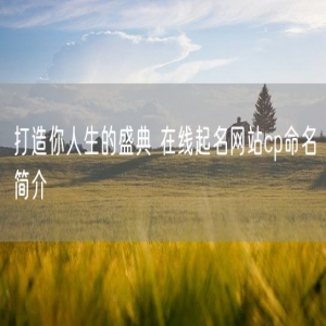 打造你人生的盛典 在线起名网站cp命名简介