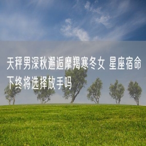 天秤男深秋邂逅摩羯寒冬女 星座宿命下终将选择放手吗