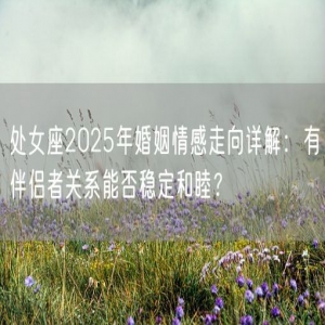 处女座2025年婚姻情感走向详解：有伴侣者关系能否稳定和睦？