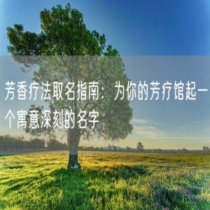 芳香疗法取名指南：为你的芳疗馆起一个寓意深刻的名字