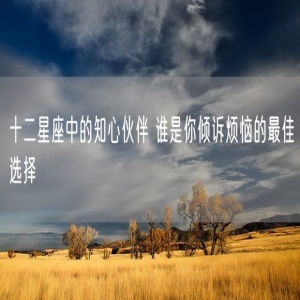 十二星座中的知心伙伴 谁是你倾诉烦恼的最佳选择