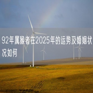 92年属猴者在2025年的运势及婚姻状况如何