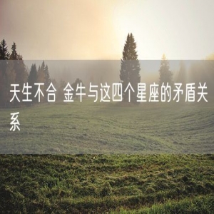 天生不合 金牛与这四个星座的矛盾关系