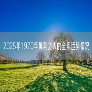 2025年1970年属狗之人的全年运势情况