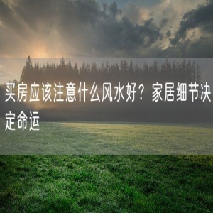 买房应该注意什么风水好？家居细节决定命运