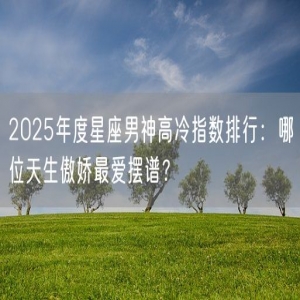 2025年度星座男神高冷指数排行：哪位天生傲娇最爱摆谱？