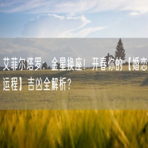 艾菲尔塔罗：金星换座！开春你的【婚恋运程】吉凶全解析？