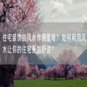 住宅装饰的风水作用是啥？如何利用风水让你的住宅更加舒适？
