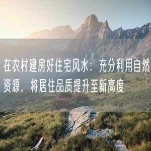 在农村建房好住宅风水：充分利用自然资源，将居住品质提升至新高度