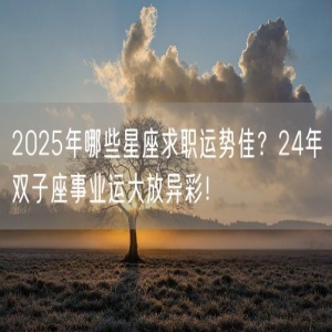 2025年哪些星座求职运势佳？24年双子座事业运大放异彩！