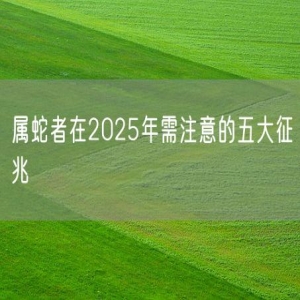 属蛇者在2025年需注意的五大征兆